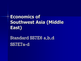 Economics of South West Asia (Middle East)
