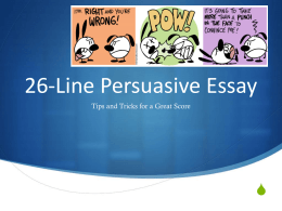 26-Line Persuasive Essay - The Walker Web