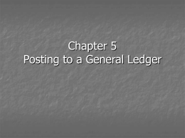 Chapter 5 Posting to a General Ledger