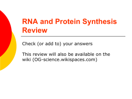 DNA Quiz Review - OG-Science