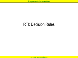 RTI: Decision Rules