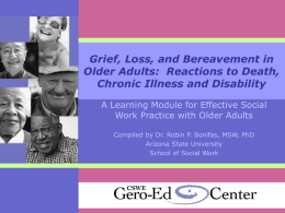 Grief, Loss and Bereavement in Older Adults