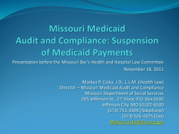 Missouri Medicaid Audit and Investigations