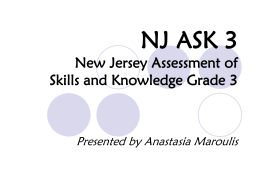 NJ ASK 3 New Jersey Assessment of Skills and Knowledge Grade 3