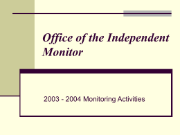 endofyear_2003-04 - Office of the Independent Monitor
