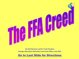 FFA Creed PowerPoint