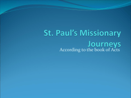St. Paul`s Missionary Journeys - St. Mary Coptic Orthodox Church