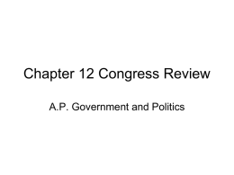 Chapter 12 Congress Review