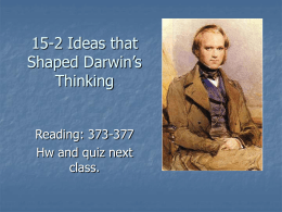 15-2 Ideas that Shaped Darwin`s Thinking