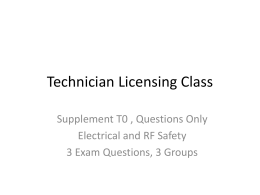Technician Licensing Class - Department of Electrical, Computer