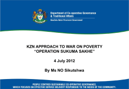 KZN Approach to War on Poverty - Department of Co