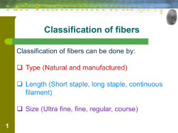 Lecture 2: Fiber Classification