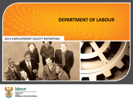 EE ONLINE REPORTING - Log In to Employment Equity