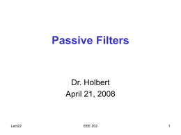 Passive Filters - Keith E. Holbert