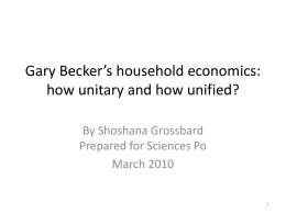 Gary Becker`s models of the household: how - OFCE
