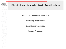 Discriminant Analysis – Basic - Op
