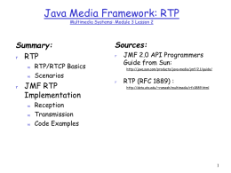 Real Time Protocol (RTP) in JMF