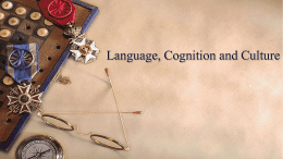 Language, Social class and cognition