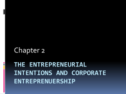 the entrepreneurial intentions and corporate entreprenuership