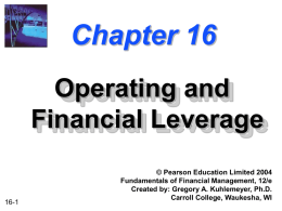 Chapter 16 -- Operating and Financial Leverage