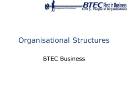 Organisational Structures - PowerPoint Presentation