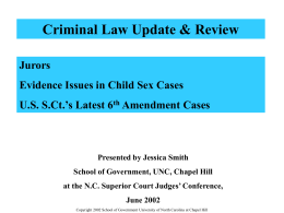 Jurors, Evidence Issues in Child Sex Cases, and US Supreme Court`s