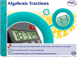 Algebraic fractions