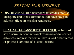 SEXUAL HARASSMENTAND FRATERIZATION