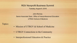 UTRGV School of Medicine Community Initiatives (cont.)