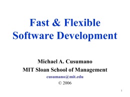 Fast and Flexible Software Development