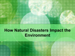 How Natural Disaster Impact the Environment