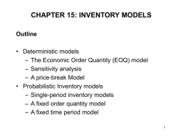 CHAPTER 13: INVENTORY MODELS