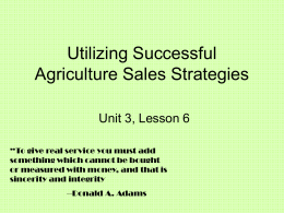 Agriculture Sales Strategies Powerpoint