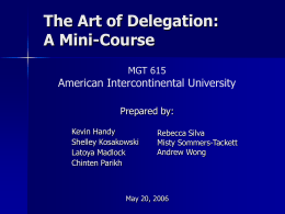 The Art of Delegation: A Mini