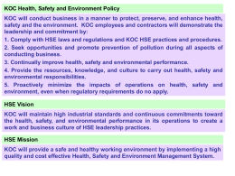 HSE Element 10 - Expectations - Kuwait Oil Company e