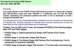 Project HSE Review - Kuwait Oil Company e