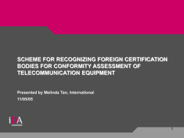 Scheme for Recognizing Foreign Certification Bodies