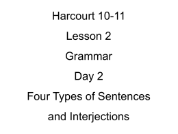 Sentence Types and Interjections