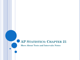 AP Statistics: Chapter 21