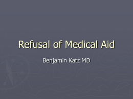 Refusal of Medical Aid
