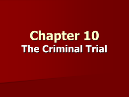 Chapter 10 The Criminal Trial