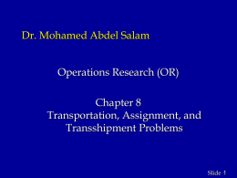 transportation and Assignment problem