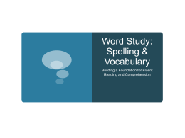 Vocabulary Power Point - ContentAreaLiteracySummer2012