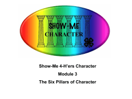 Show Me Character Module 3  - Missouri 4-H