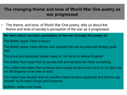 Themes of World war one poetry explains