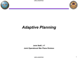 Adaptive Planning Brief - National Security Training