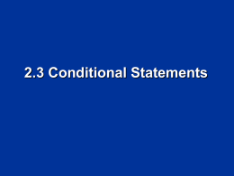 conditional statement