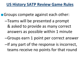 US History SATP Review PPT cumulative game review