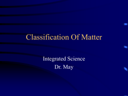 Classification Of Matter