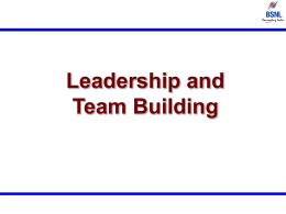 Leadership and Teamwork